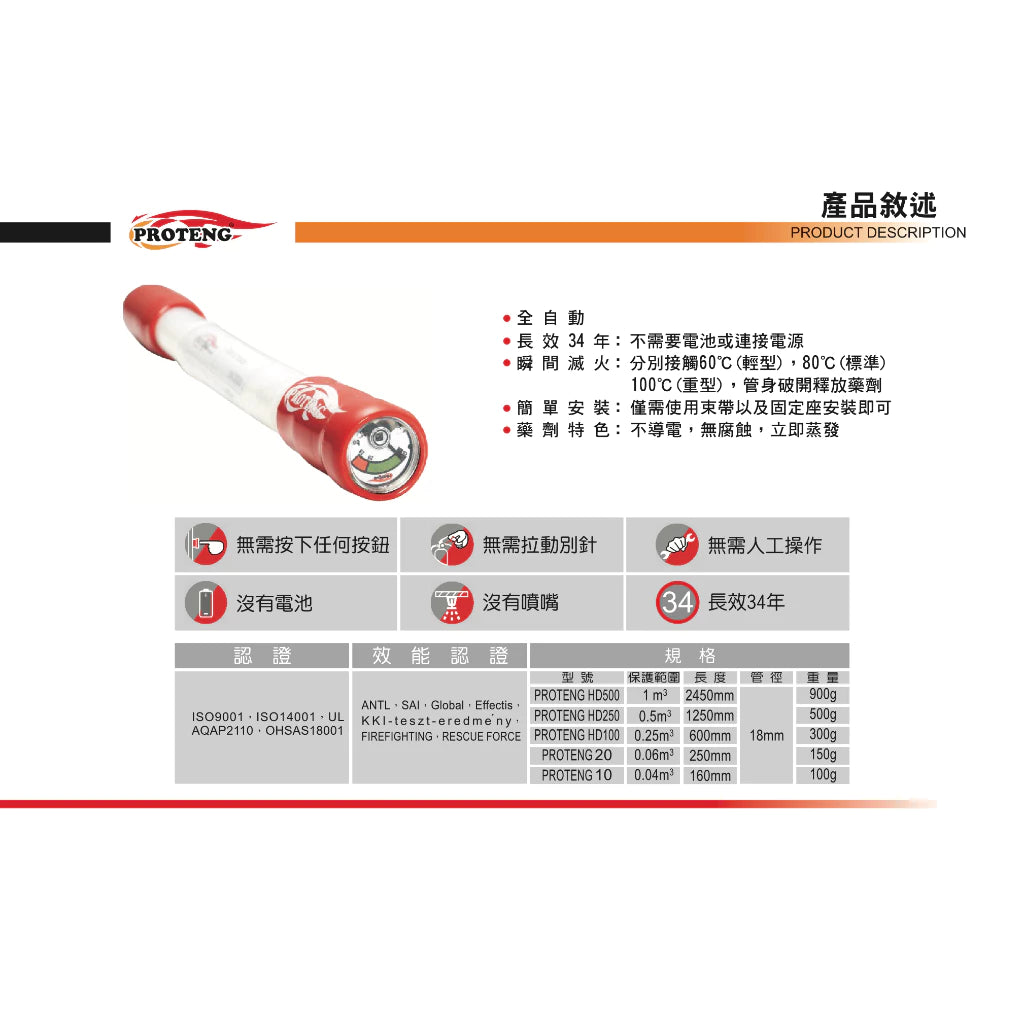 PROTENG 20 自動滅火棒